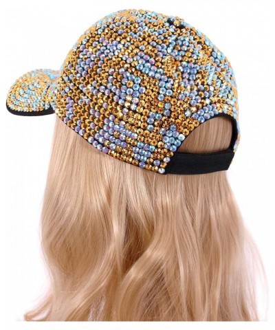 Women's Full Sparkle Studded Rhinestone Baseball Cap Gem Bling Ponycap Adjustable Trucker Hat Outdoors Sun Cap Colorful $13.1...