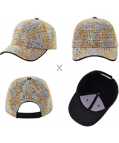 Women's Full Sparkle Studded Rhinestone Baseball Cap Gem Bling Ponycap Adjustable Trucker Hat Outdoors Sun Cap Colorful $13.1...