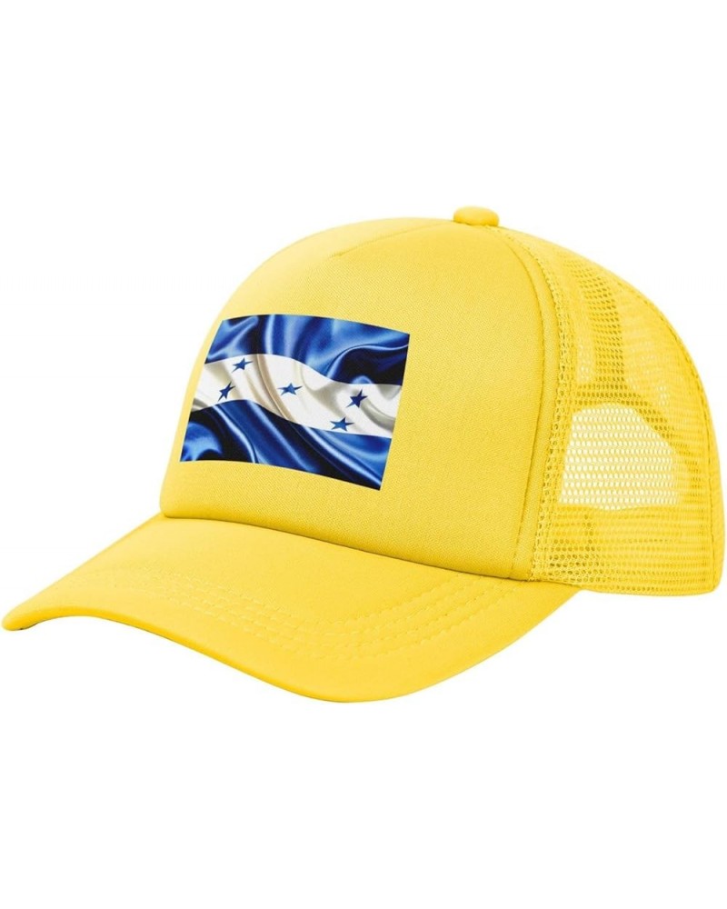 Trucker Hat Mesh Baseball Cap Adjustable Dad Hat Unisex Black Yellow $8.77 Baseball Caps