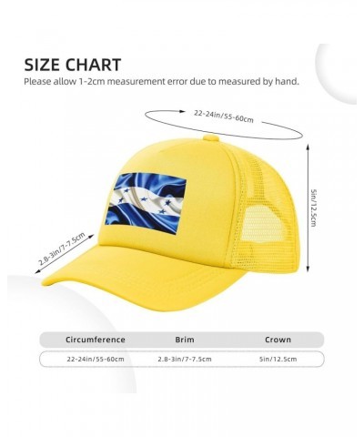 Trucker Hat Mesh Baseball Cap Adjustable Dad Hat Unisex Black Yellow $8.77 Baseball Caps