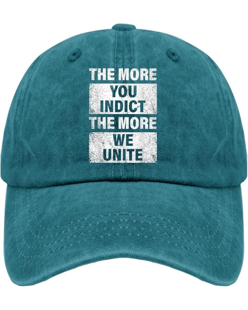 The More You Indict The More We Unite Trump 2024 Hats Vote Hat for Women Mens Pigment Black Custom Hat Cyan Blue $13.10 Cowbo...