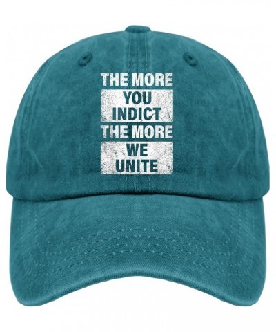 The More You Indict The More We Unite Trump 2024 Hats Vote Hat for Women Mens Pigment Black Custom Hat Cyan Blue $13.10 Cowbo...