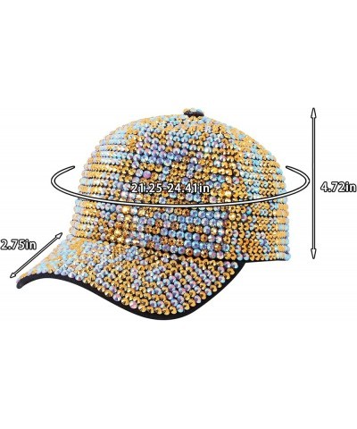 Women's Full Sparkle Studded Rhinestone Baseball Cap Gem Bling Ponycap Adjustable Trucker Hat Outdoors Sun Cap Colorful $13.1...