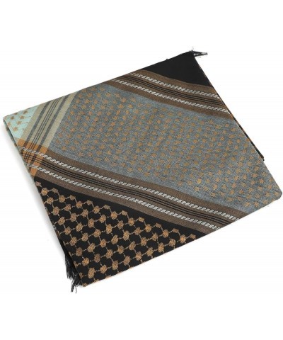 Arab Men's Shemagh Headscarf Muslim Hijab Headcover Headwrap Shawl Keffiyeh Islam Scarf Head Turban Brown Grid $10.70 Scarves