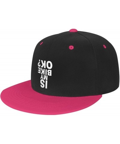 Adjustable Snapback Hat for Men Women, is My Bike Ok Unisex Hip Hop Baseball Cap Trucker Dad Hats Pink $10.72 Baseball Caps