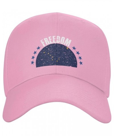 Adjustable The Alaska Flag and Freedom Baseball Cap Women Men Hat Truck Driver Baseball Caps Sun Hats Pink $11.50 Baseball Caps