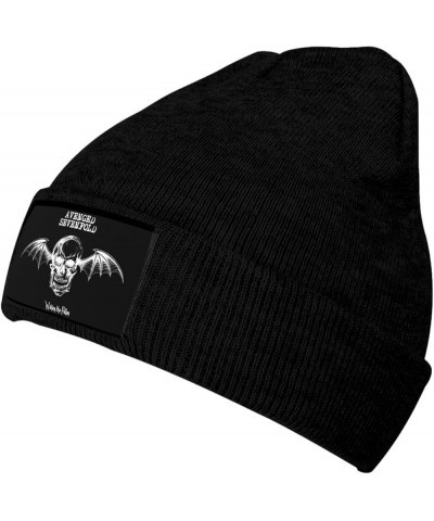 Avenged Band Sevenfold Beanie Hat Unisex Knit Soft Cuffed Hat Slouchy Fashionable Knitted Hat Black $11.64 Skullies & Beanies