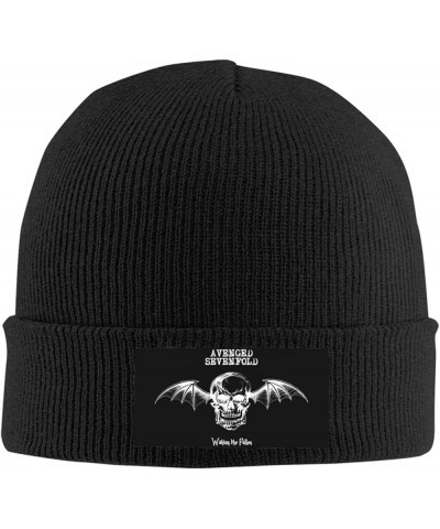 Avenged Band Sevenfold Beanie Hat Unisex Knit Soft Cuffed Hat Slouchy Fashionable Knitted Hat Black $11.64 Skullies & Beanies