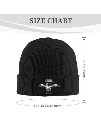 Avenged Band Sevenfold Beanie Hat Unisex Knit Soft Cuffed Hat Slouchy Fashionable Knitted Hat Black $11.64 Skullies & Beanies