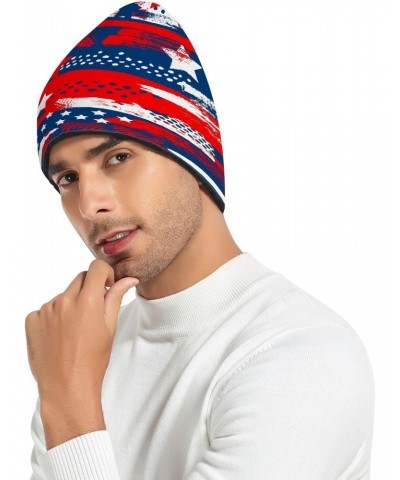 Independence Day Patriotic Cuffed Beanie Hats Reversible Skull Cap Winter Kint Fisherman Beanies for Woman Man Multicolor $12...