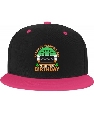 Happy St Patrick s Day and Yes It s My Birthday Baseball Cap for Men Women Snapback Hat Adjustable Flat Bill Hats Pink $11.87...