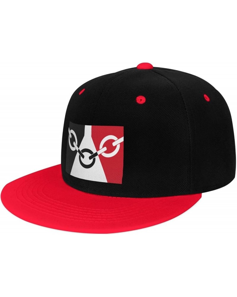 Black Country Flag Snapback Hat for Men Women Baseball Cap Trucker Flat Bill Hats Dad Caps Red $12.12 Baseball Caps