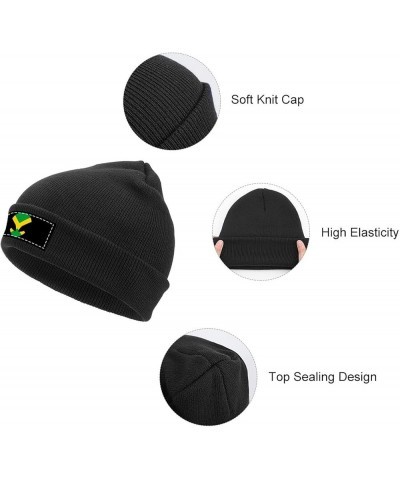 Jamaican Flag Alien Knit Hat Warm Beanie Cap Cuffed Soft Skull Cap Winter Hats for Men and Women Black-style $11.77 Skullies ...