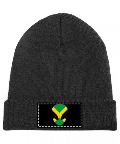 Jamaican Flag Alien Knit Hat Warm Beanie Cap Cuffed Soft Skull Cap Winter Hats for Men and Women Black-style $11.77 Skullies ...