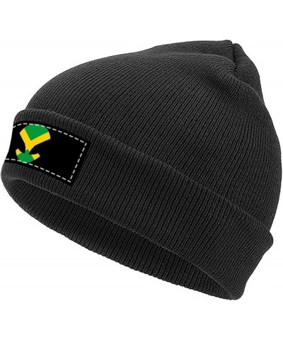 Jamaican Flag Alien Knit Hat Warm Beanie Cap Cuffed Soft Skull Cap Winter Hats for Men and Women Black-style $11.77 Skullies ...