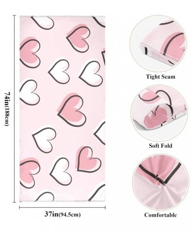 Women's Long Shawl Pink White Heart Winter Warm Large Scarf for All Seasons(236br9a) $13.16 Scarves