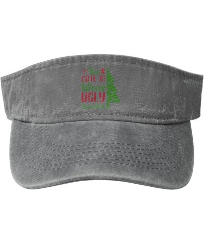 Too Unte to Wear Ugly Sweater Sun Hat Sun Visor Hats for Women Men Baseball Cap Golf Hats Gray $13.26 Visors