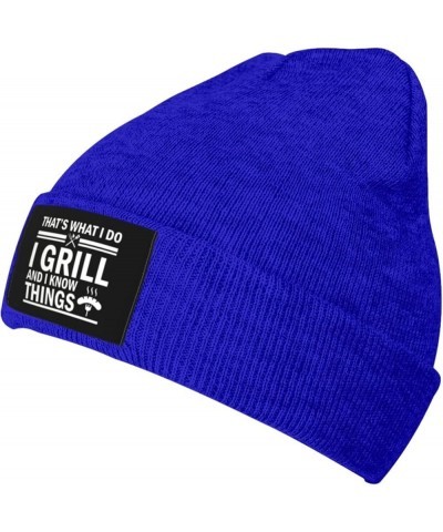 That's What I Do I Drink I Grill and I Know Things? Fashion Beanie Hats Winter Warm Skull Kint Cap Chemo Hat for Men Women Bl...