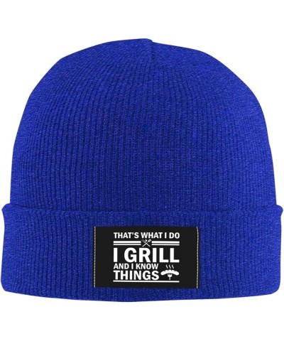 That's What I Do I Drink I Grill and I Know Things? Fashion Beanie Hats Winter Warm Skull Kint Cap Chemo Hat for Men Women Bl...