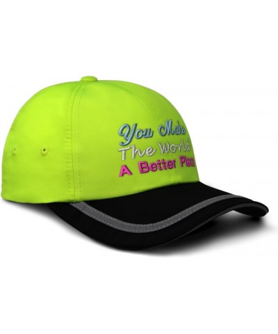 Reflective Running Hat You Make The World Better Place Polyester Soft Neon Hunting Baseball Cap $13.34 Rain Hats