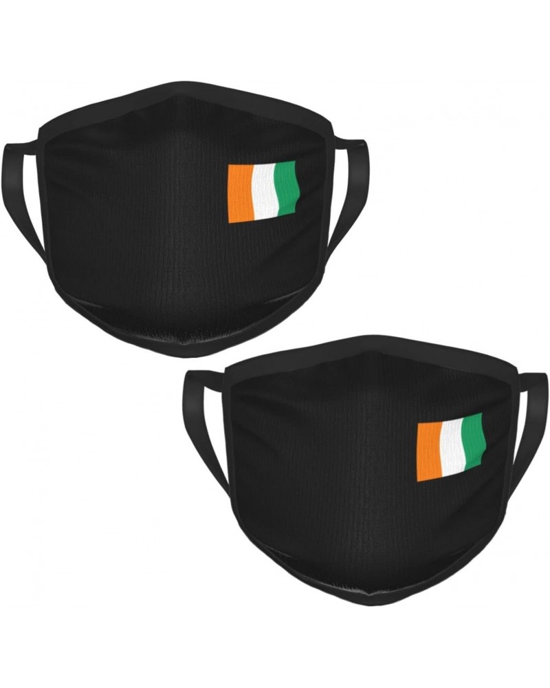 Flag of Côte D'Ivoire Face Mask 2 Pcs Face Cover Reusable Washable Breathable for Men Women Balaclavas Bandanas Black $10.17 ...