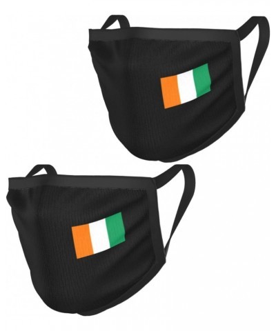 Flag of Côte D'Ivoire Face Mask 2 Pcs Face Cover Reusable Washable Breathable for Men Women Balaclavas Bandanas Black $10.17 ...