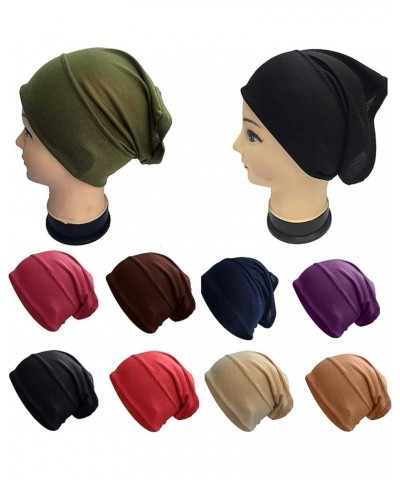 Women Lace Hair Print Cap Head Scarf Wrap Braid Twist Pearl Indian Hat Muslim Stretch Beanie Turban Soft Hots Hats 05 D $7.99...