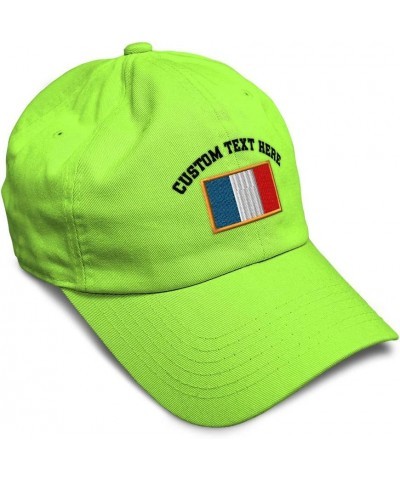 Soft Baseball Cap France Europe Football Cup Dad Hats for Men & Women Lime Personalized Text Here $15.89 Baseball Caps