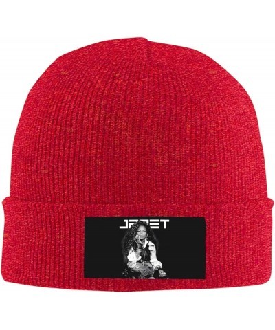 Janet Music Jacksons Daily Beanie Hat Warm Knit Skull Cap Cuffed Cap Headwear Beanies for Men Women Black Red $11.39 Skullies...