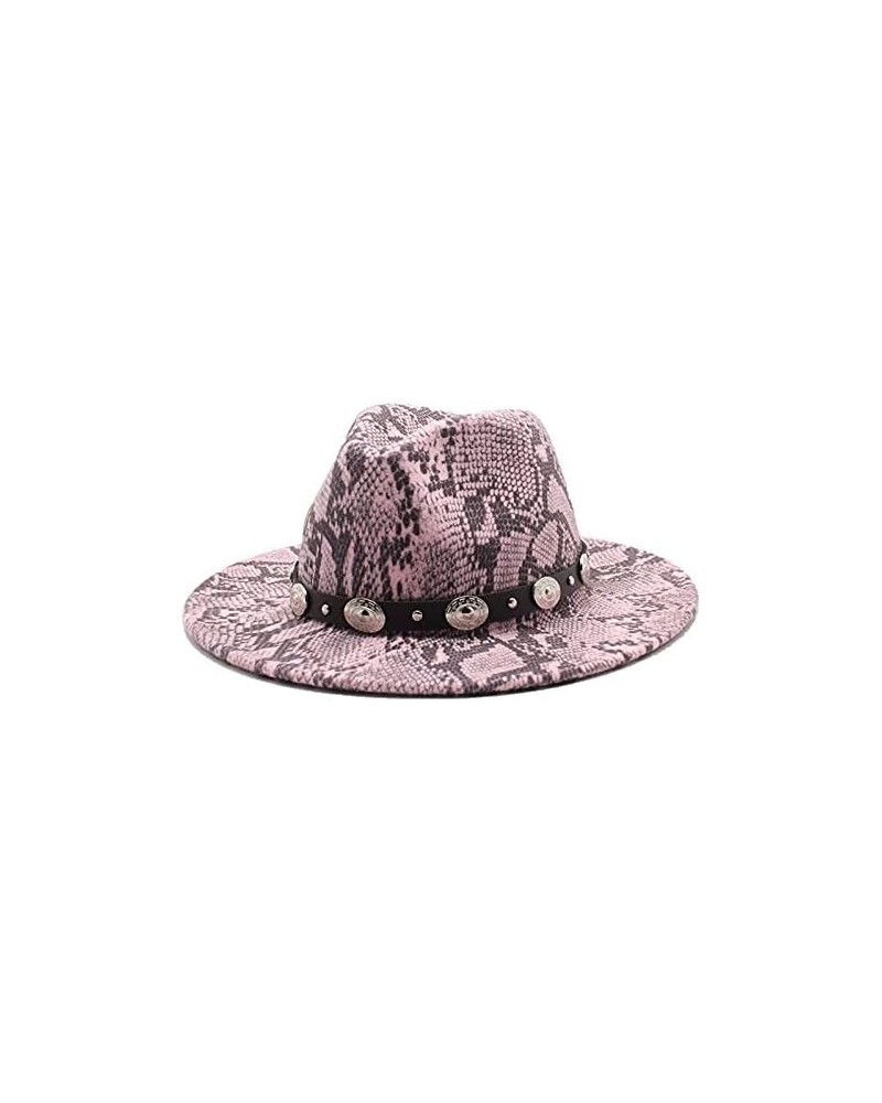 Men Women British Style Fedora Hat Wool Winter Warm Felt Hats Snakeskin Pattern Vintage Jazz Trilby Hat Fengyan Cowboy Hats 2...