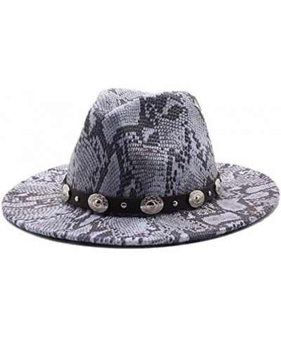 Men Women British Style Fedora Hat Wool Winter Warm Felt Hats Snakeskin Pattern Vintage Jazz Trilby Hat Fengyan Cowboy Hats 2...