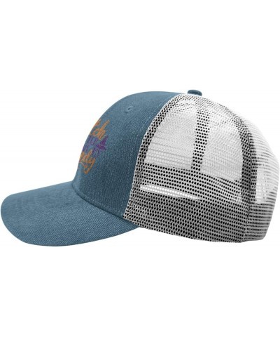 Hiking Hats for Men Christmas Fitted Trucker Hats for Men Trucker Hat Funny Humor Golf Hats Skyblue $11.51 Baseball Caps