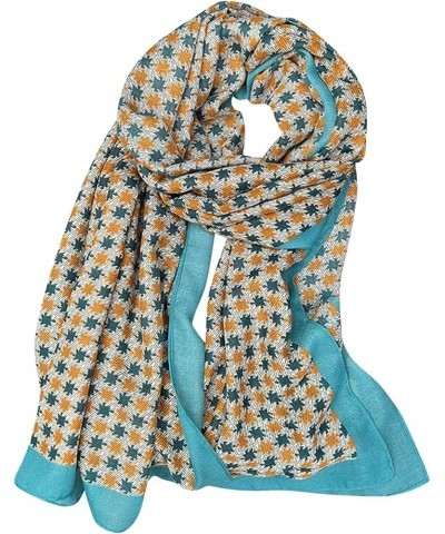 Women's Flower Prints Scarf Long Shawl Scarf Soft Hair Wraps Head Scarves (Blue, One Size) Blue One Size $7.48 Scarves