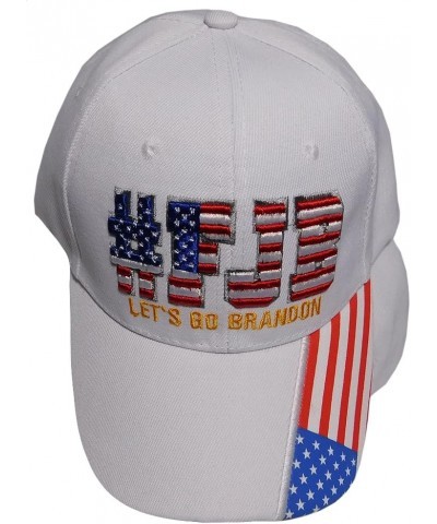 FJB USA Let's Go Brandon White USA Flag On Bill Acrylic Adjustable Embroidered Cap Hat, 7 3/4 $9.91 Baseball Caps