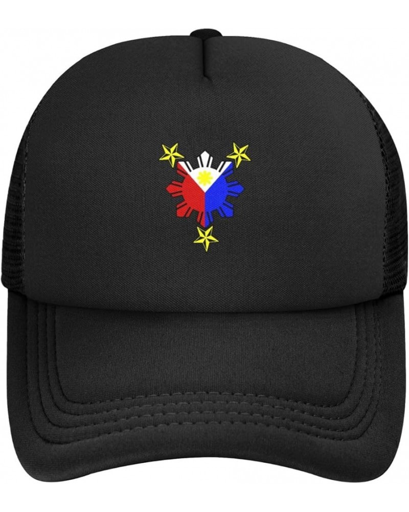 Philippine Flag Nautical Star Baseball Caps Women's Mens Uv Protection Fisherman's Cap Adjustable Solid Color Mesh Riding Cap...