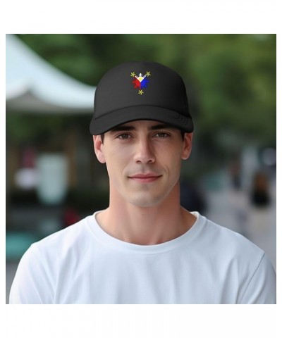 Philippine Flag Nautical Star Baseball Caps Women's Mens Uv Protection Fisherman's Cap Adjustable Solid Color Mesh Riding Cap...