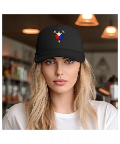 Philippine Flag Nautical Star Baseball Caps Women's Mens Uv Protection Fisherman's Cap Adjustable Solid Color Mesh Riding Cap...