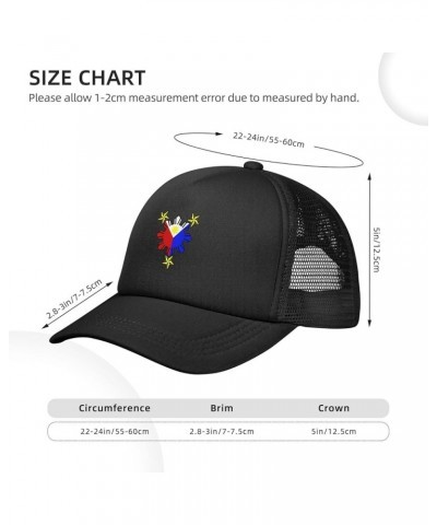 Philippine Flag Nautical Star Baseball Caps Women's Mens Uv Protection Fisherman's Cap Adjustable Solid Color Mesh Riding Cap...