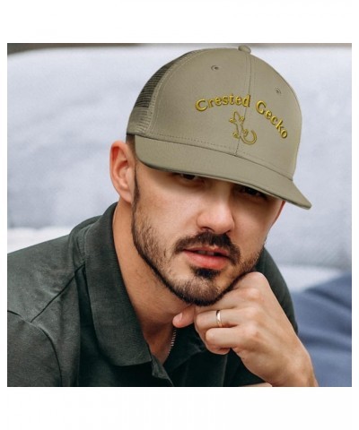 Custom Custom Trucker Hat Baseball Cap Crested Gecko Reptile Cotton Nature Dad Hats for Men & Women Grey Design Only $18.59 B...