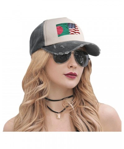 Flag of Bangladesh and USA Upgrade Your Style with Funny Adjustable Cotton Baseball Caps for Men and Women $18.12 Baseball Caps