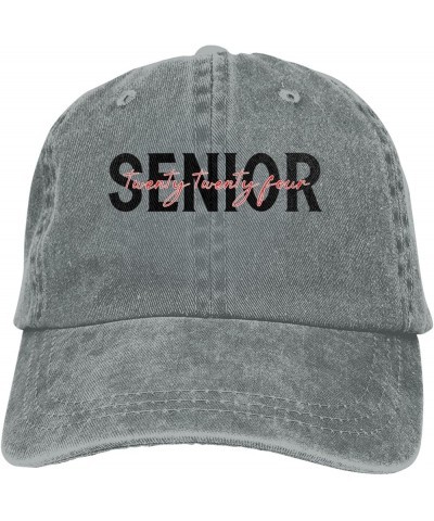 Men Women Baseball Hats Adjustable Class of 2024,Senior Class Washed Denim Classic Dad Hat Gray $11.26 Baseball Caps