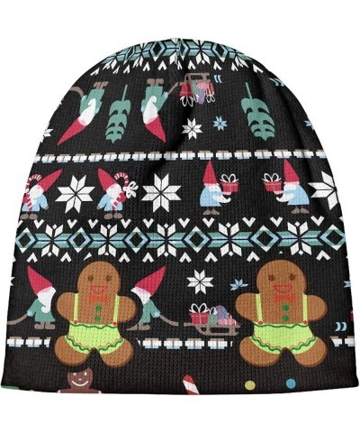 Ugly Christmas Beanie of Quality Knit Fabric, Breathability & Elasticity Skull Cap Hat Black Stripe Gingerbread Santa $9.87 S...