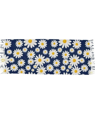 Pastel Daisy Flowers Women's Wraps & Pashminas Decorative Pashmina Shawl Warm Blanket Scarf Daisy Flower Dark Blue $13.77 Sca...