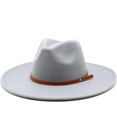 Fedora Women's Jazz Hat Autumn/Winter Round Hat Women's Felt Gentleman Hat 7 $11.07 Fedoras