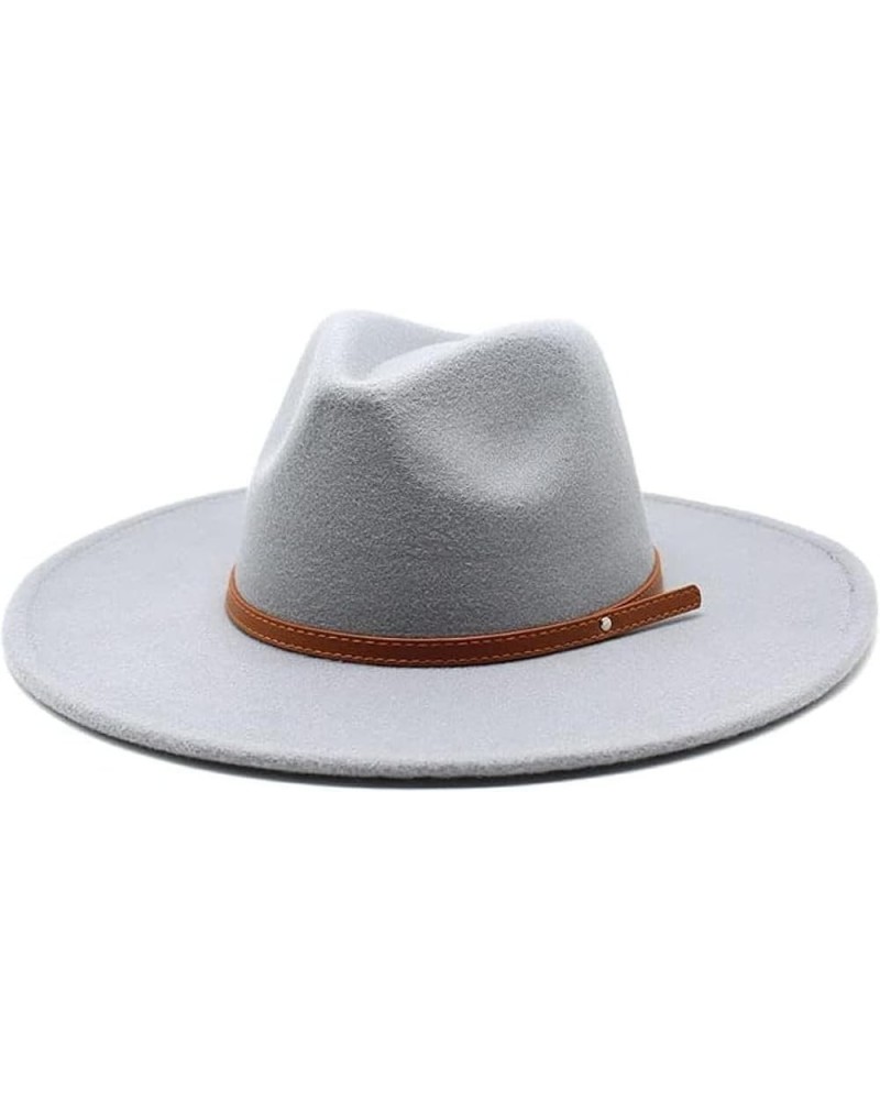 Fedora Women's Jazz Hat Autumn/Winter Round Hat Women's Felt Gentleman Hat 7 $11.07 Fedoras