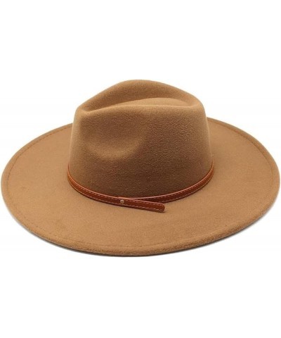 Fedora Women's Jazz Hat Autumn/Winter Round Hat Women's Felt Gentleman Hat 7 $11.07 Fedoras