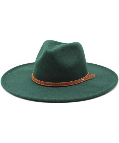 Fedora Women's Jazz Hat Autumn/Winter Round Hat Women's Felt Gentleman Hat 7 $11.07 Fedoras