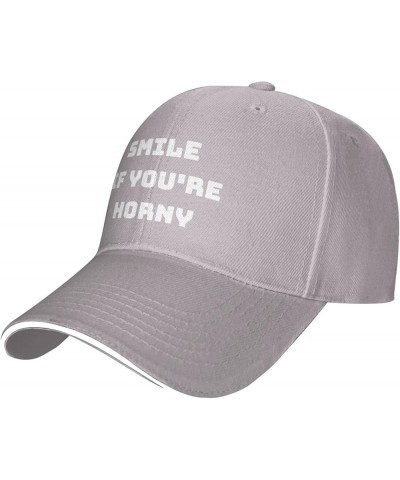 Smiles If You are Horny Men Women Baseball Cap Black Low Profile Adjustable Washed Golf Dad Hat Gray $11.16 Baseball Caps