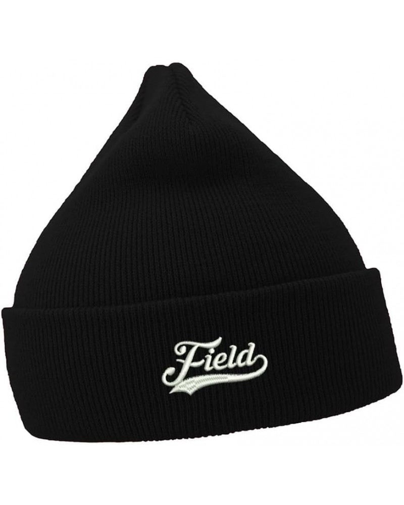 Mens Beanie Hats Field Embroidered Casual Knit Hats for Women Winter Black Acrylic $12.41 Skullies & Beanies