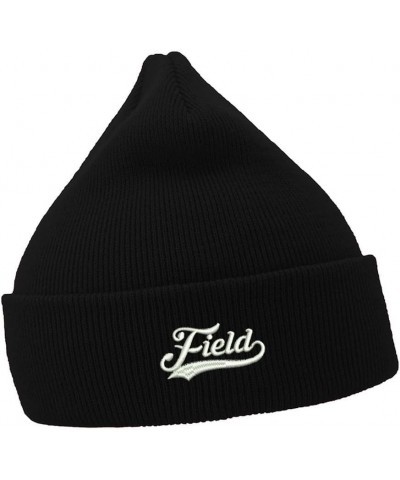 Mens Beanie Hats Field Embroidered Casual Knit Hats for Women Winter Black Acrylic $12.41 Skullies & Beanies